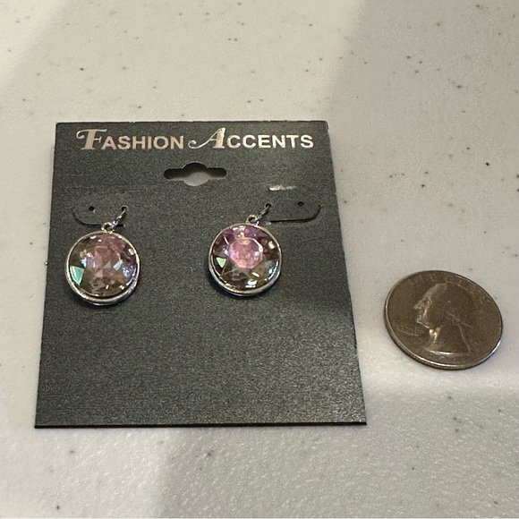 NWT 2 Pair of Fashion Accents Earrings silver tone fish hook dangles - Picture 6 of 11